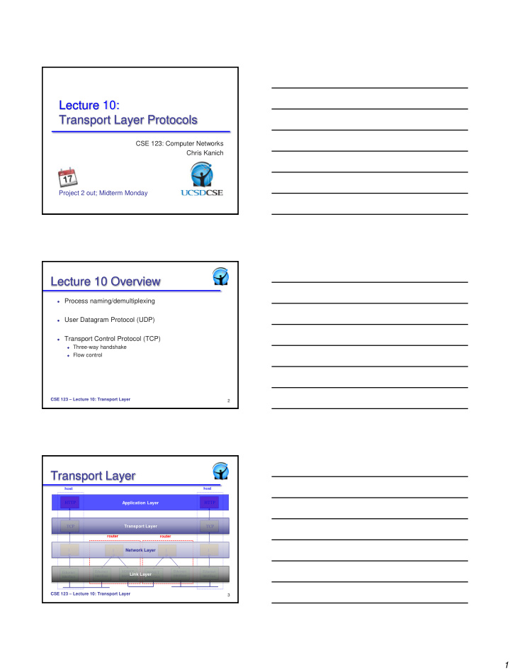 lecture 10 transport layer protocols