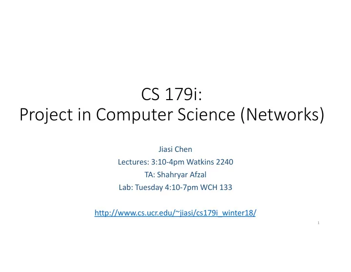 cs 179i project in computer science networks