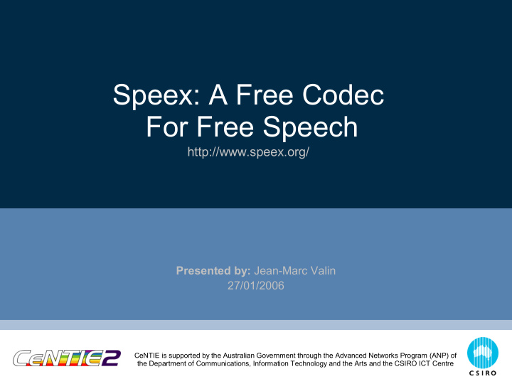 speex a free codec for free speech