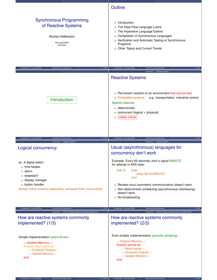 outline synchronous programming