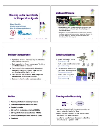 for Cooperative Agents  Shlomo Zilberstein Shlomo Zilberstein  School of Computer Science School of