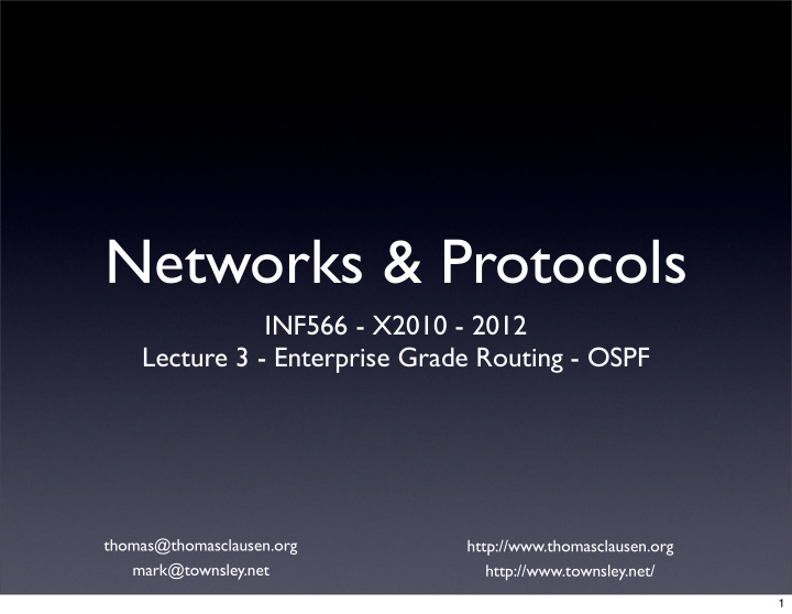 networks protocols