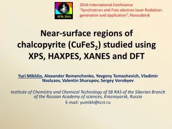 Near-surface regions of chalcopyrite (CuFeS 2 ) studied using  XPS, HAXPES, XANES and DFT  Yuri