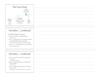 The Four Parts  Climax  Problem Resolved  T  ensions de-escalate  Order Restored  Part 4  Part 2