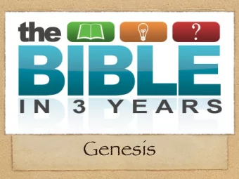 Genesis  Genesis Meaning: Beginnings Author: Moses Date Written: 1446-1406 B.C. Time Period: First