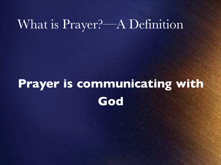 what is prayer a definition