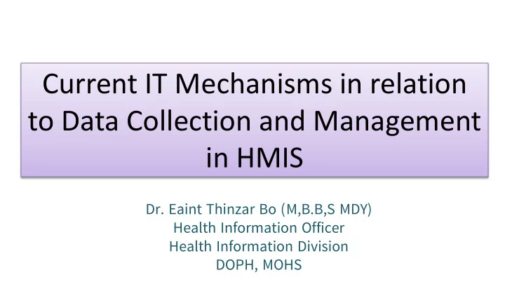 current it mechanisms in relation