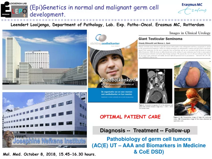 epi genetics in normal and malignant germ cell development