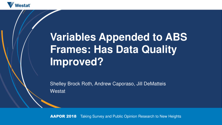 frames has data quality