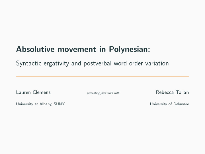 absolutive movement in polynesian