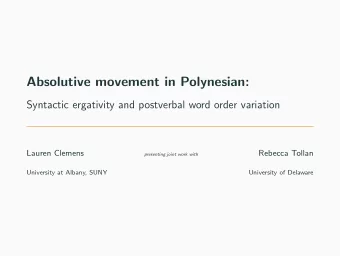 Absolutive movement in Polynesian:  Syntactic ergativity and postverbal word order variation