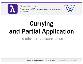CS 251 Fall 2019 CS 251 Fall 2019  Principles of Programming Languages  Principles of