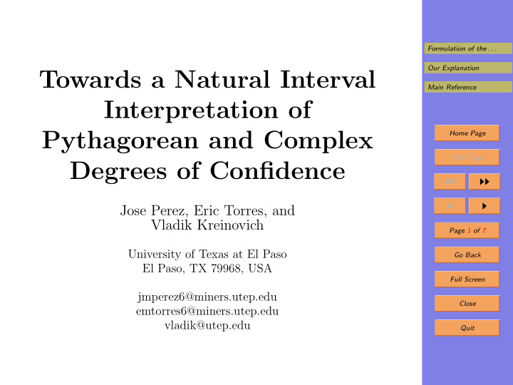 towards a natural interval