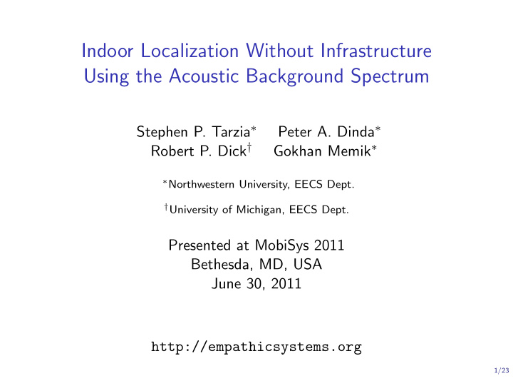 indoor localization without infrastructure using the
