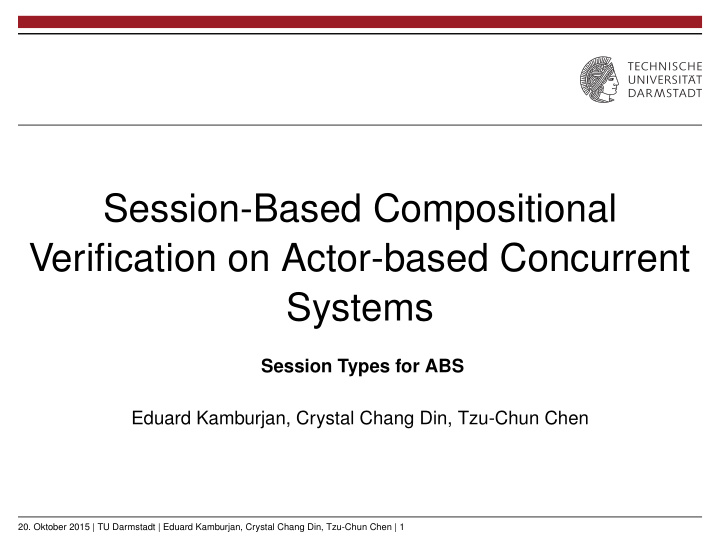 session based compositional verification on actor based