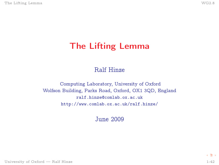 the lifting lemma