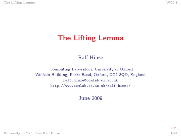 the lifting lemma