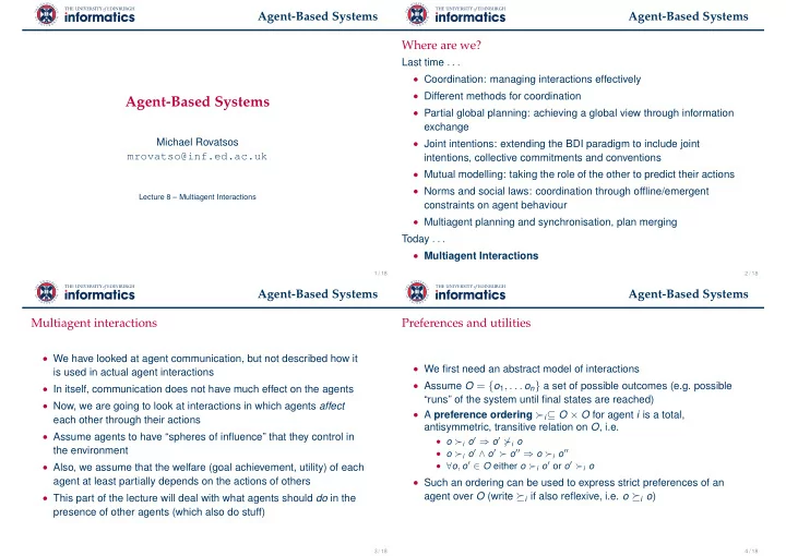agent based systems