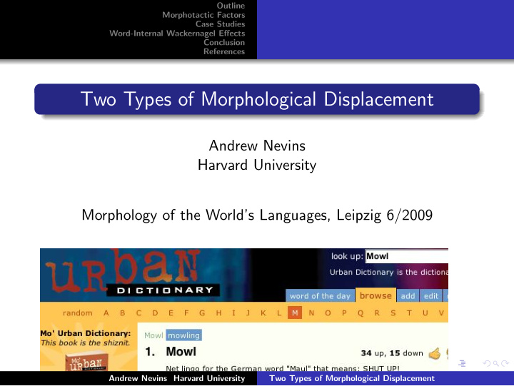 two types of morphological displacement