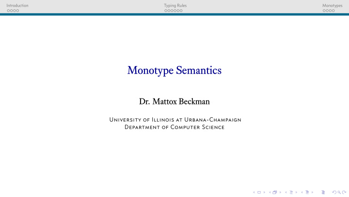 monotype semantics
