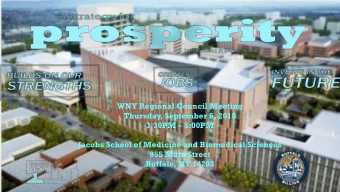 WNY Regional Council Meeting  Thursday, September 6, 2018 3:30PM  5:00PM  Jacobs School of