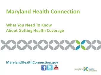Maryland Health Connection  What You Need To Know  About Getting Health Coverage