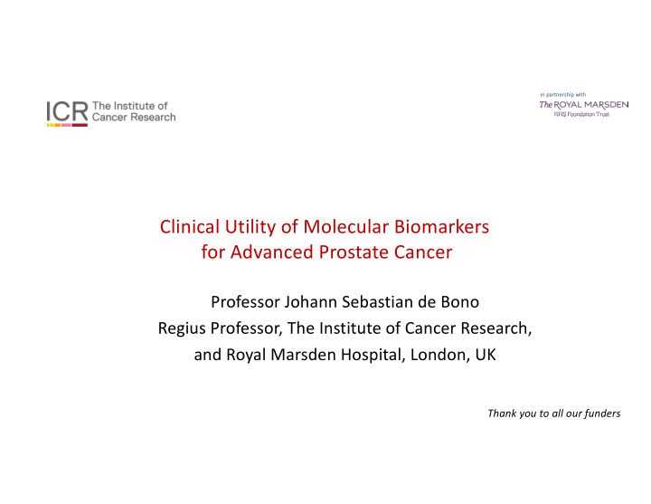 clinical utility of molecular biomarkers for advanced