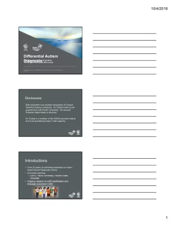 Differential Autism  Diagnosis  The Role of an SLP in Evaluating  Social Communication Differences