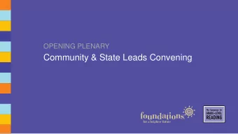 Community &amp; State Leads Convening  Test Poll Questions  Please go to www.slido.com and enter