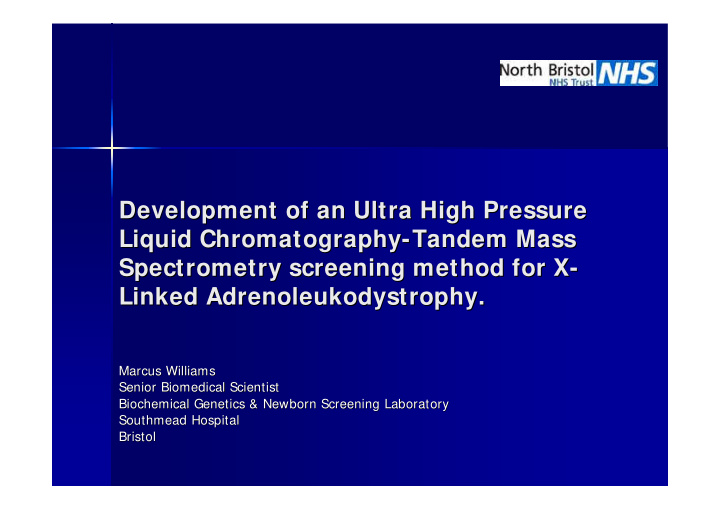 development of an ultra high pressure development of an