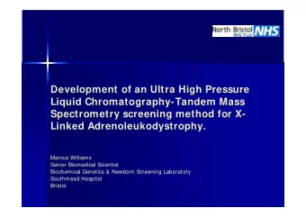 Development of an Ultra High Pressure  Development of an Ultra High Pressure  Liquid