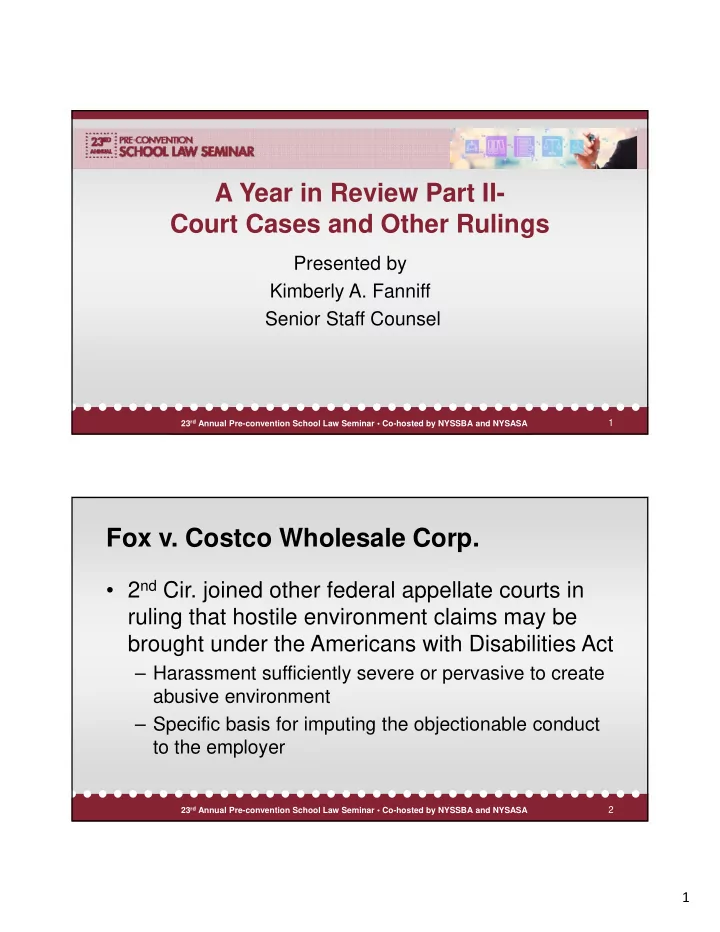 a year in review part ii court cases and other rulings