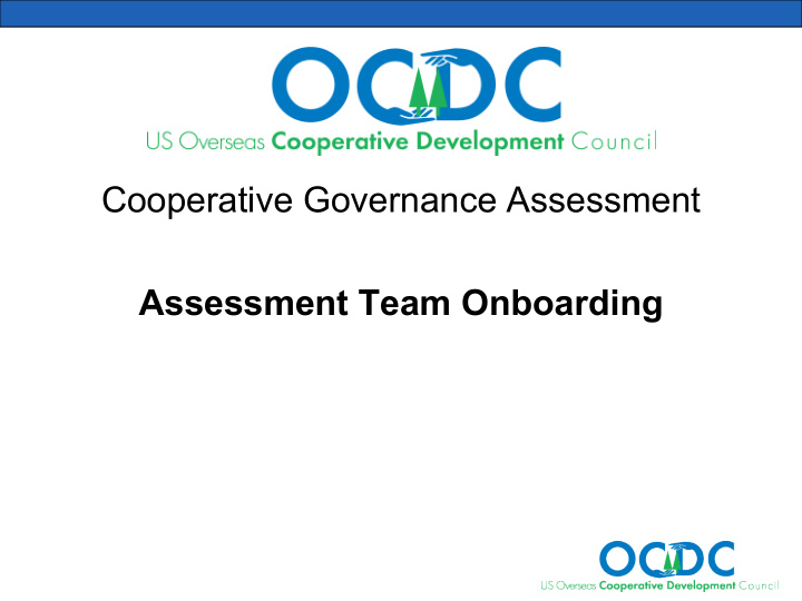 cooperative governance assessment assessment team