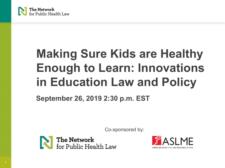 making sure kids are healthy enough to learn innovations