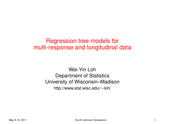 regression tree models for multi response and