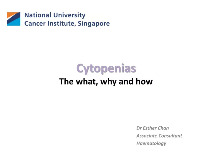 cytopenias