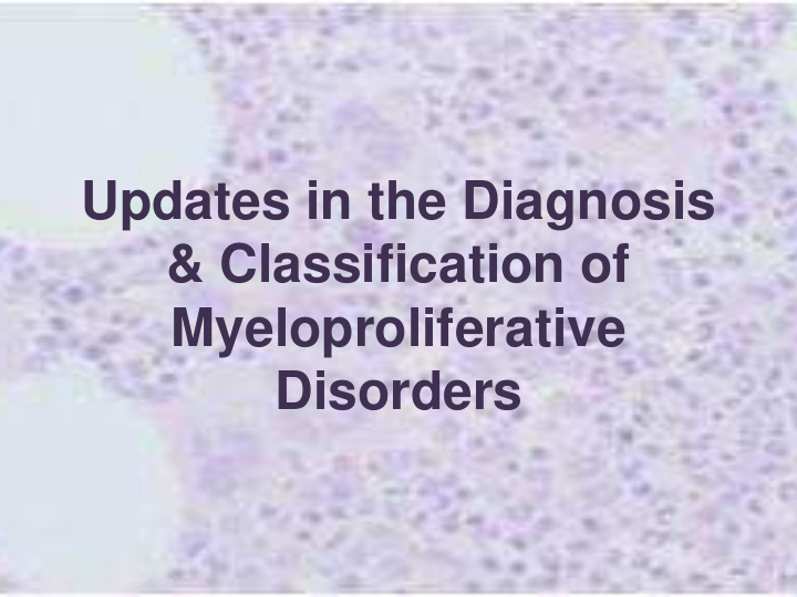 updates in the diagnosis classification of