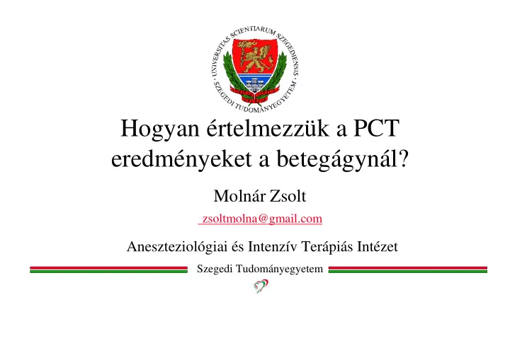 hogyan rtelmezz k a pct eredm nyeket a beteg gyn l