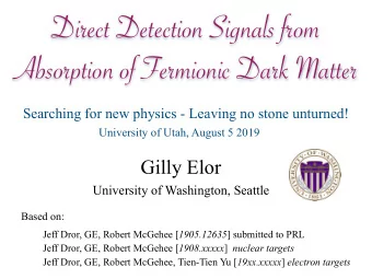 Direct Detection Signals from  Absorption of Fermionic Dark Matter  Searching for new physics -