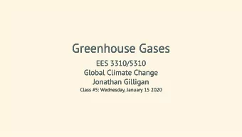 Greenhouse Gases  Greenhouse Gases  EES 3310/5310  EES 3310/5310  Global Climate Change  Global