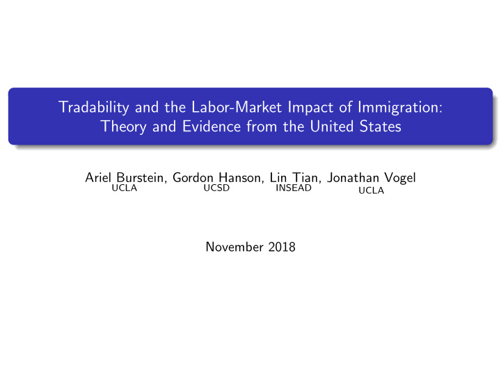 tradability and the labor market impact of immigration