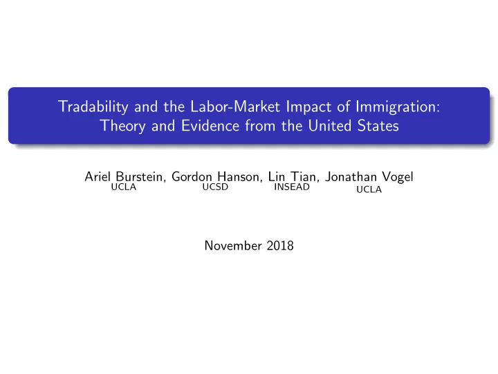 tradability and the labor market impact of immigration