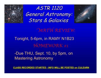 ASTR 1120  ASTR 1120  General Astronomy:  General Astronomy: Stars &amp; Galaxies  Stars &amp;