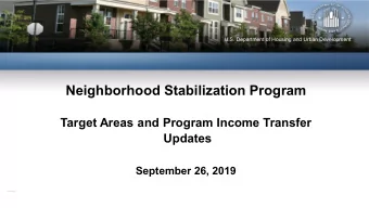 Neighborhood Stabilization Program  Target Areas and Program Income Transfer  Updates  September
