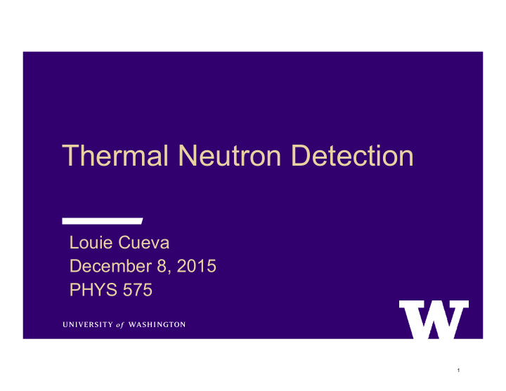 thermal neutron detection