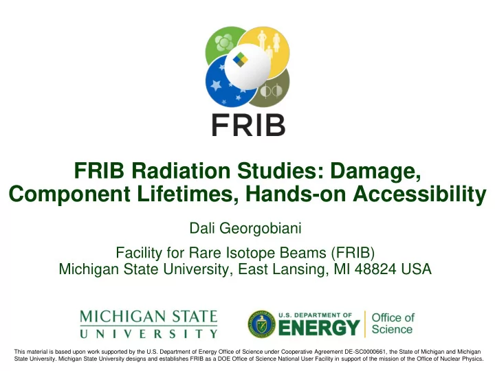 frib radiation studies damage