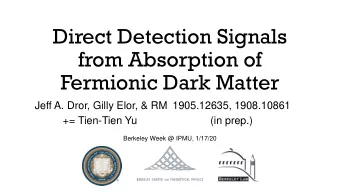 Direct Detection Signals  from Absorption of  Fermionic Dark Matter  Jeff A. Dror, Gilly Elor,