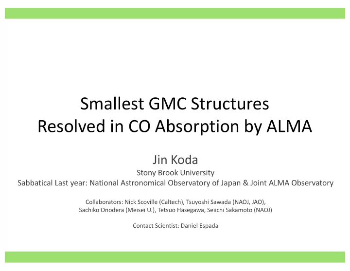 smallest gmc structures resolved in co absorption by alma