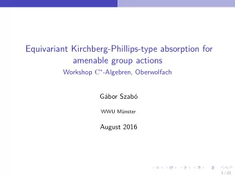 Equivariant Kirchberg-Phillips-type absorption for  amenable group actions Workshop C