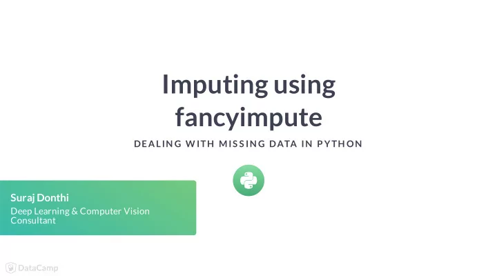 imputing using fancyimpute
